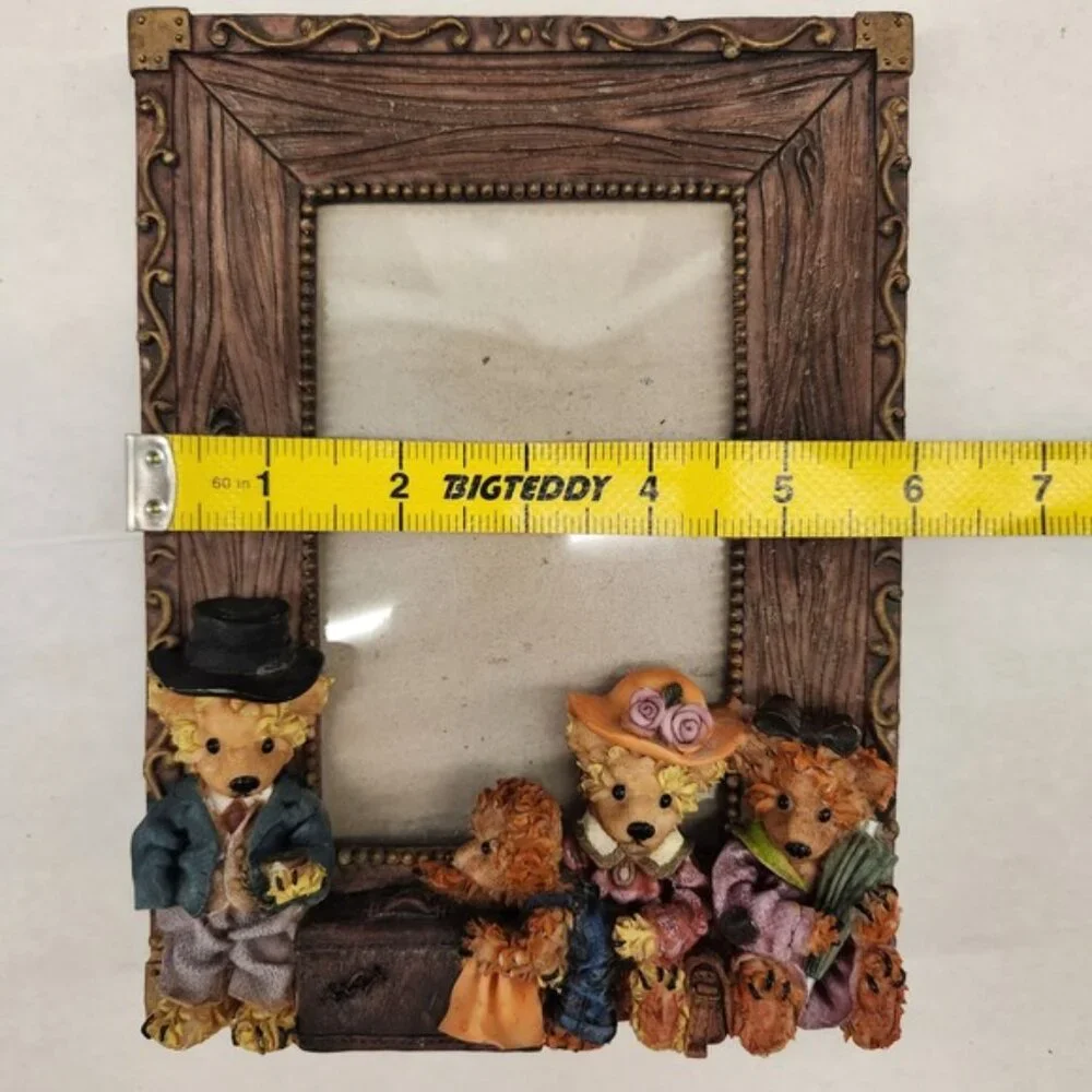 90s Teddy Bear Family Picture Frame Resin‎ Brown Home Decor Collectible